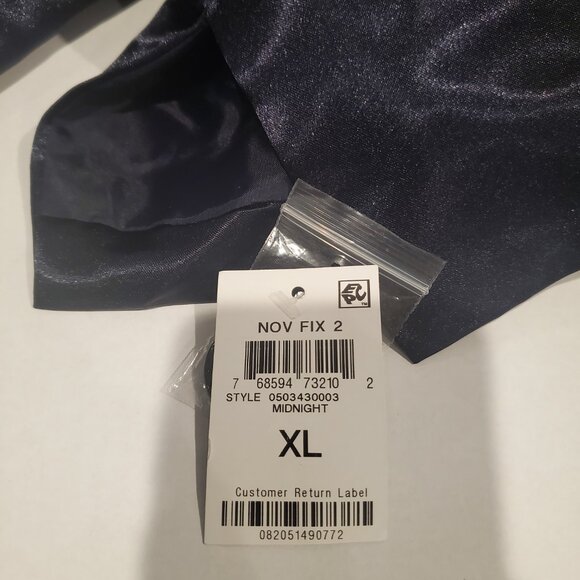 And Now This NWT Women's Navy Blue Satin Oversized Lightweight Blazer  XL - Picture 9 of 11